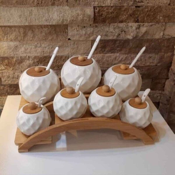 瓷质收纳罐 – 雕花设计 Hadis款，适合咖啡、茶等储存