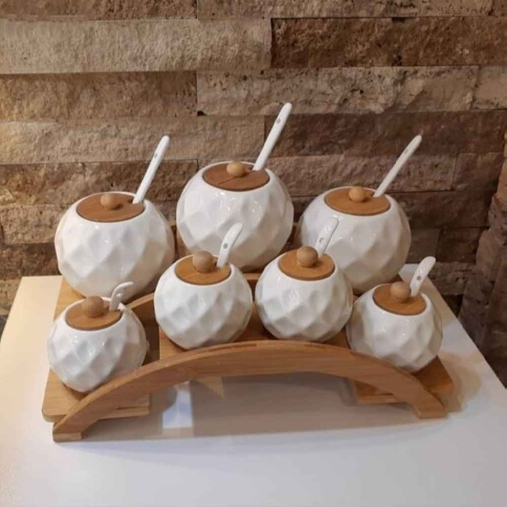 Main image of 瓷质收纳罐 – 雕花设计 Hadis款，适合咖啡、茶等储存