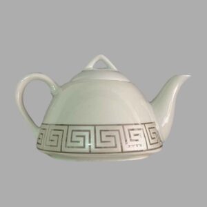 瓷质茶壶 – 银色希腊回纹 No.1 款