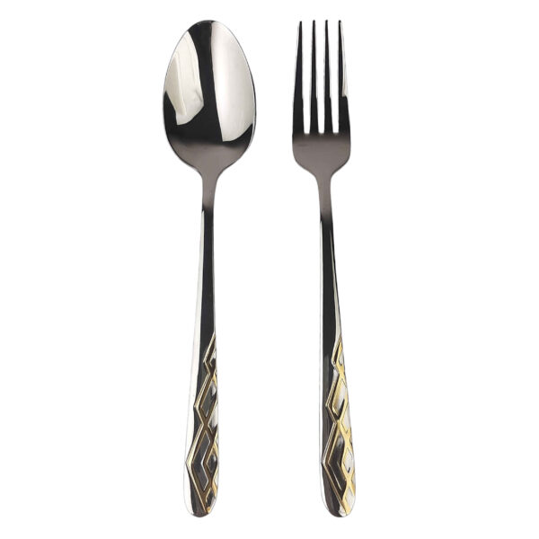 刀叉餐具套装 金色设计 12 件 线条款