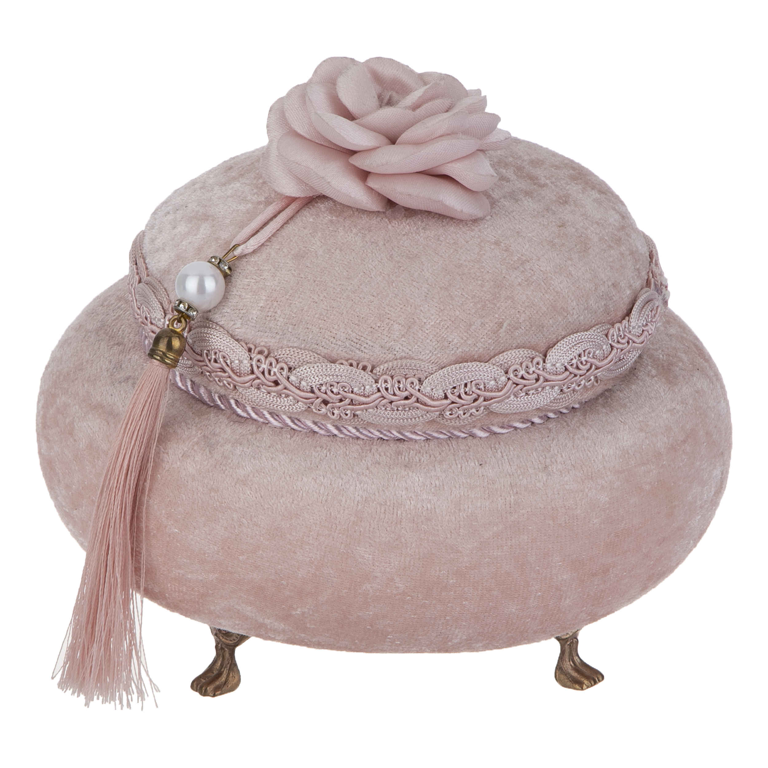 Main image of 天鹅绒首饰盒 – 花朵把手设计款，型号Chic