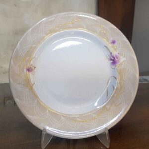 白色美耐皿餐盘套装 – 可微波炉加热，杜鹃花图案