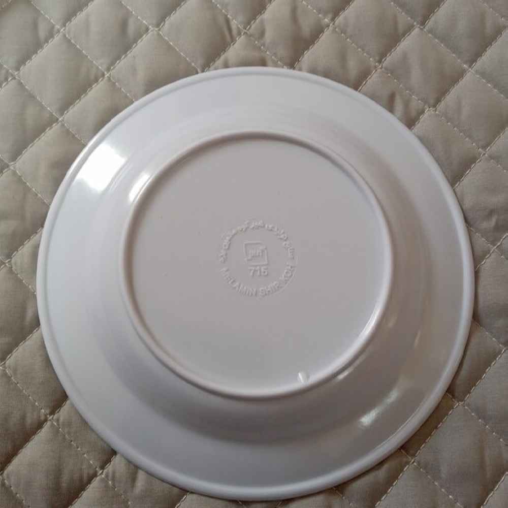 白色美耐皿餐盘套装 – 可微波炉加热,花卉设计