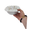 Thumbnail 3: 白色密胺餐具碗套装，方形 – 大理石设计（6 件套）