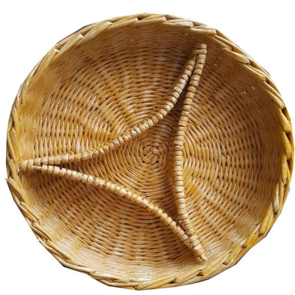 四格天然柳条手工编织篮