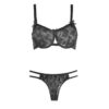 Thumbnail 6: 女士内衣套装：胸罩与丁字裤，时尚蝴蝶设计