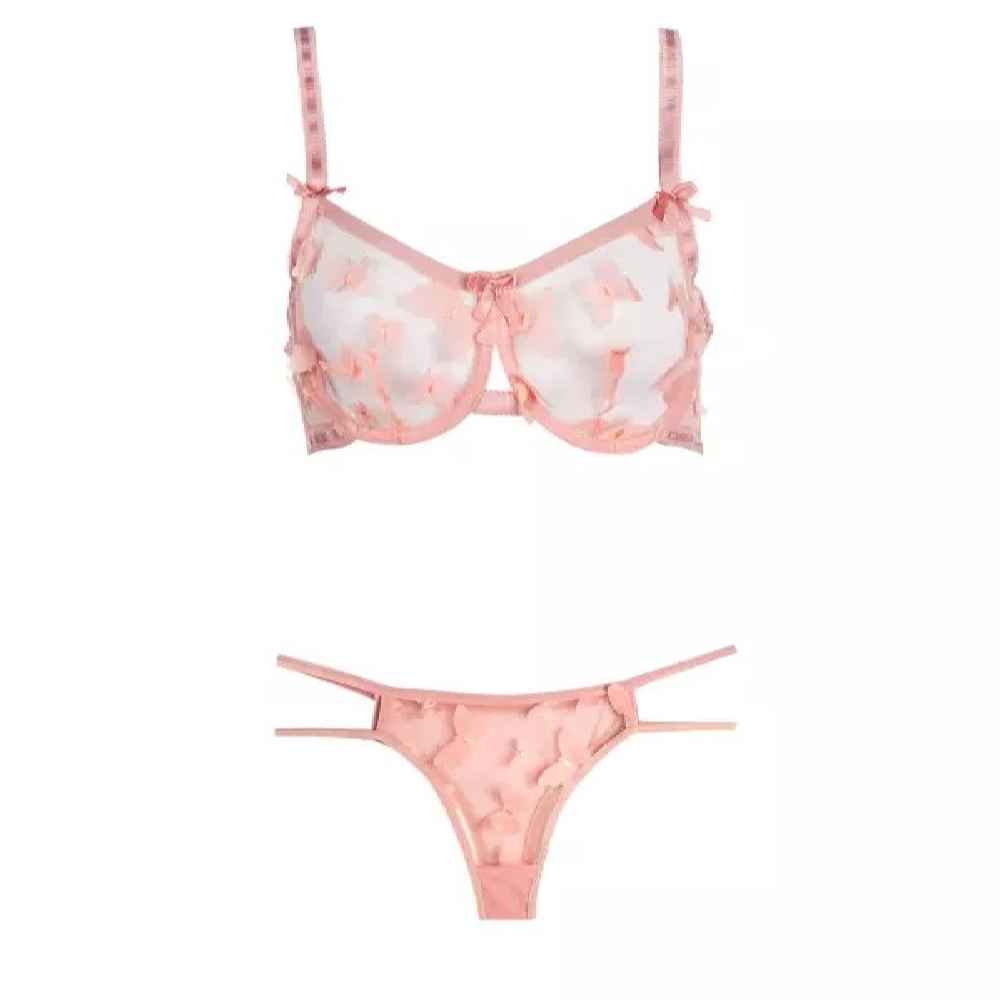 Main image of 女士内衣套装：胸罩与丁字裤，时尚蝴蝶设计