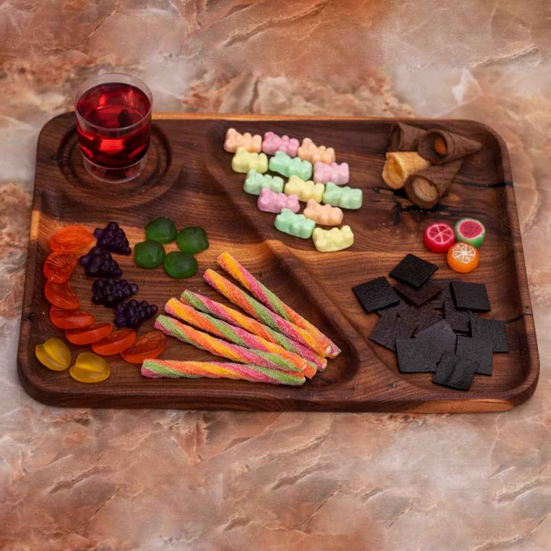 三格木质托盘 – Snacks 款 | 适合开胃菜及更多