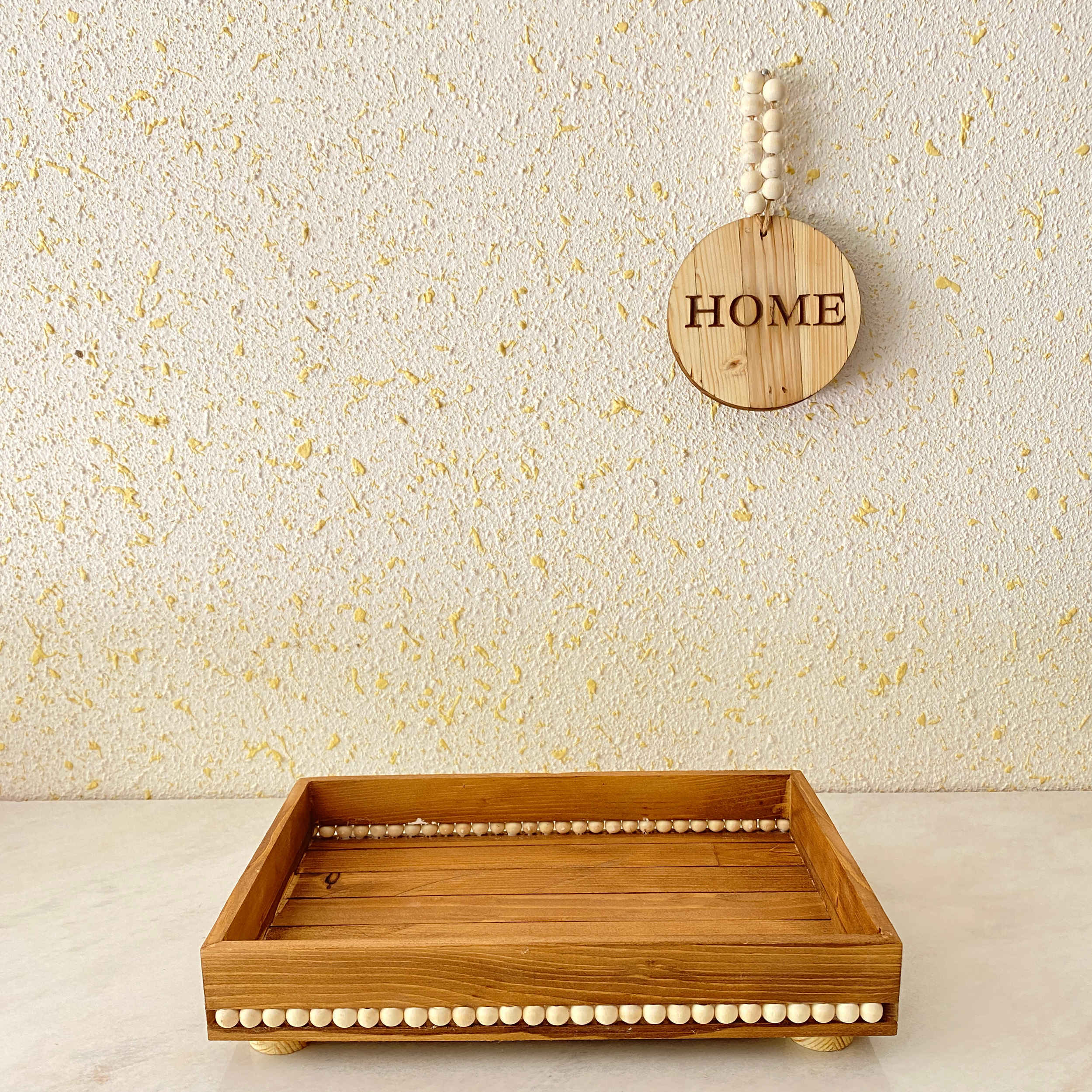 装饰木质餐盘 珍珠装饰底座