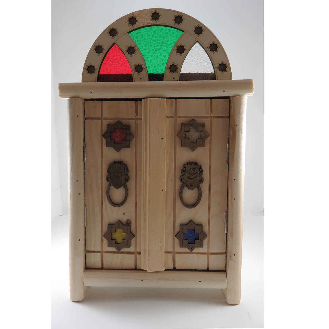 手工波斯木质墙壁钥匙挂架——传统风格门设计