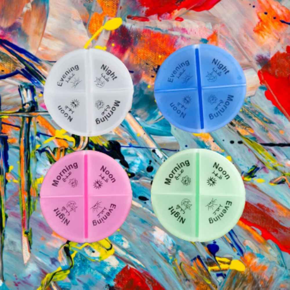 药盒 – 每日4格,附波斯语标签