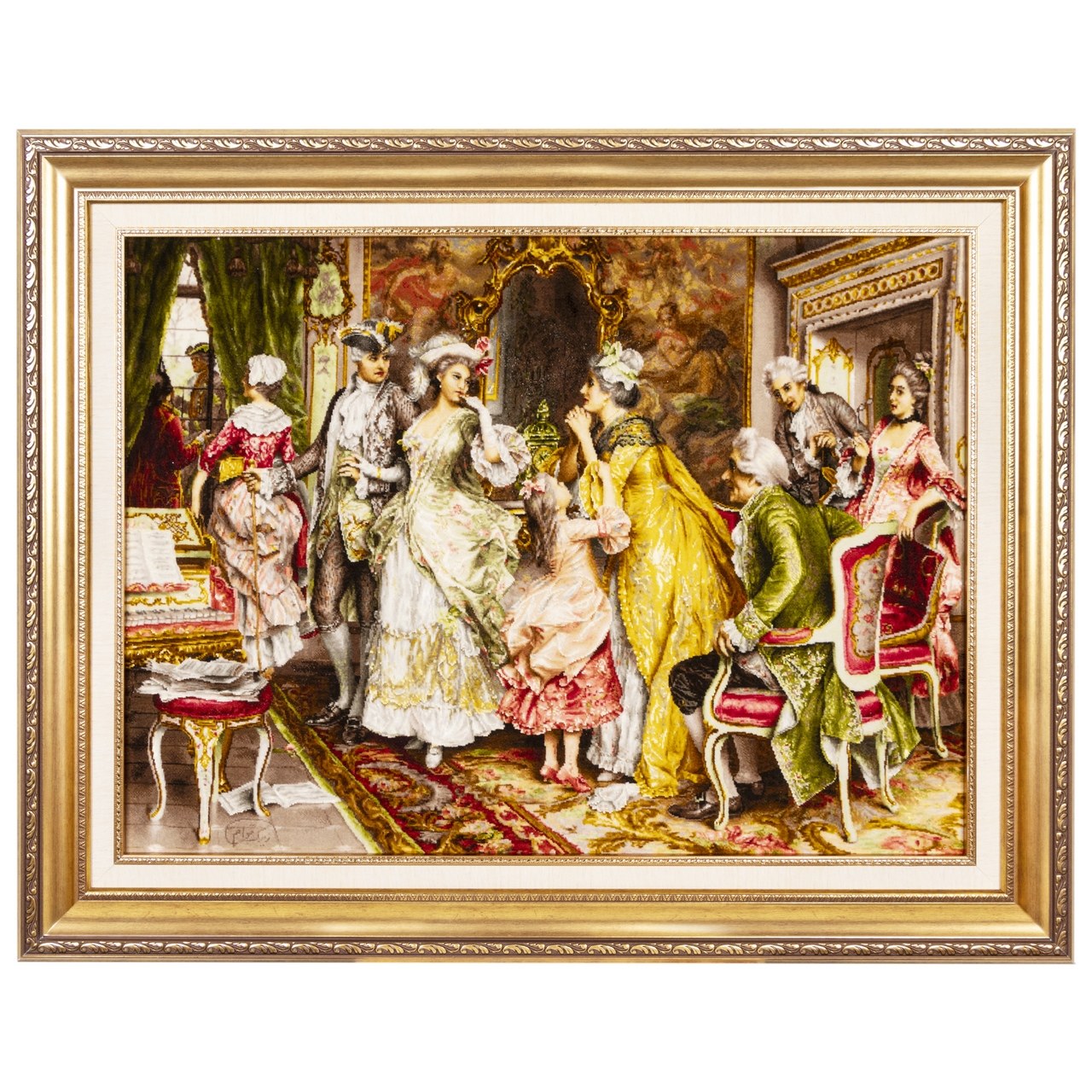 Main image of 手工结制波斯图案地毯，产自大不里士 – 描绘 Arturo Ricci《等待》