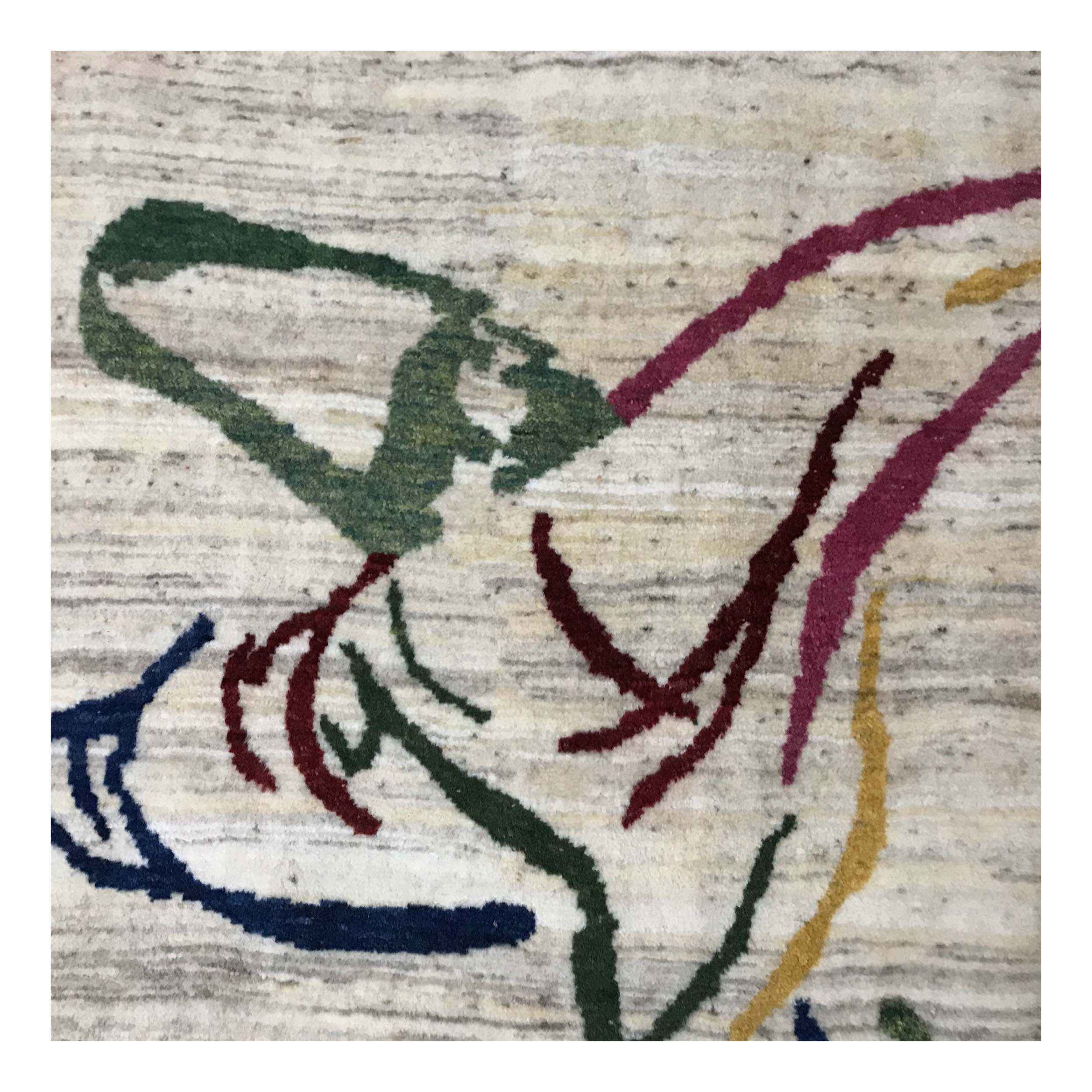 波斯加贝手工羊毛地毯 手工编织于法尔斯 旋转舞者图案