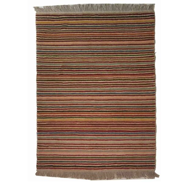 正宗波斯加贝手工羊毛地毯 条纹红色