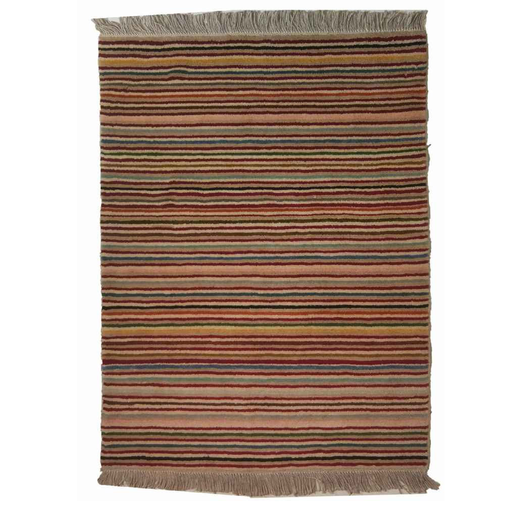 Main image of 正宗波斯加贝手工羊毛地毯 条纹红色