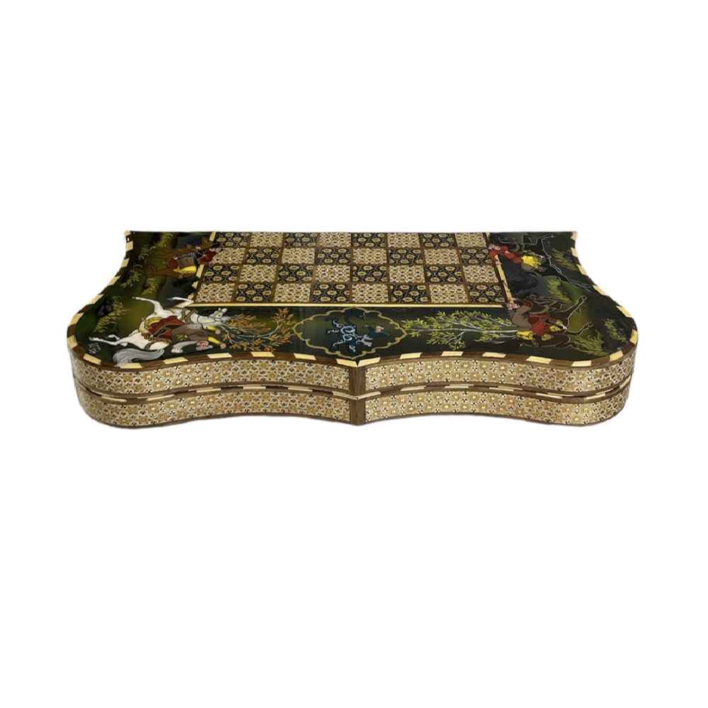 镶嵌细工西洋双陆棋盘——手工打造,精湛的镶嵌艺术(Khatam-kari)