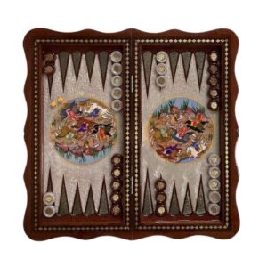镶嵌细工西洋双陆棋盘——Chovgan 图案，技艺精湛的镶嵌艺术（Khatam-kari）