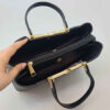 Thumbnail 4: 黑色皮革 Bauletto 女士手提包，大容量