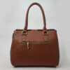 Thumbnail 3: 棕色皮革 Bauletto 手提包，大容量 & 双手柄