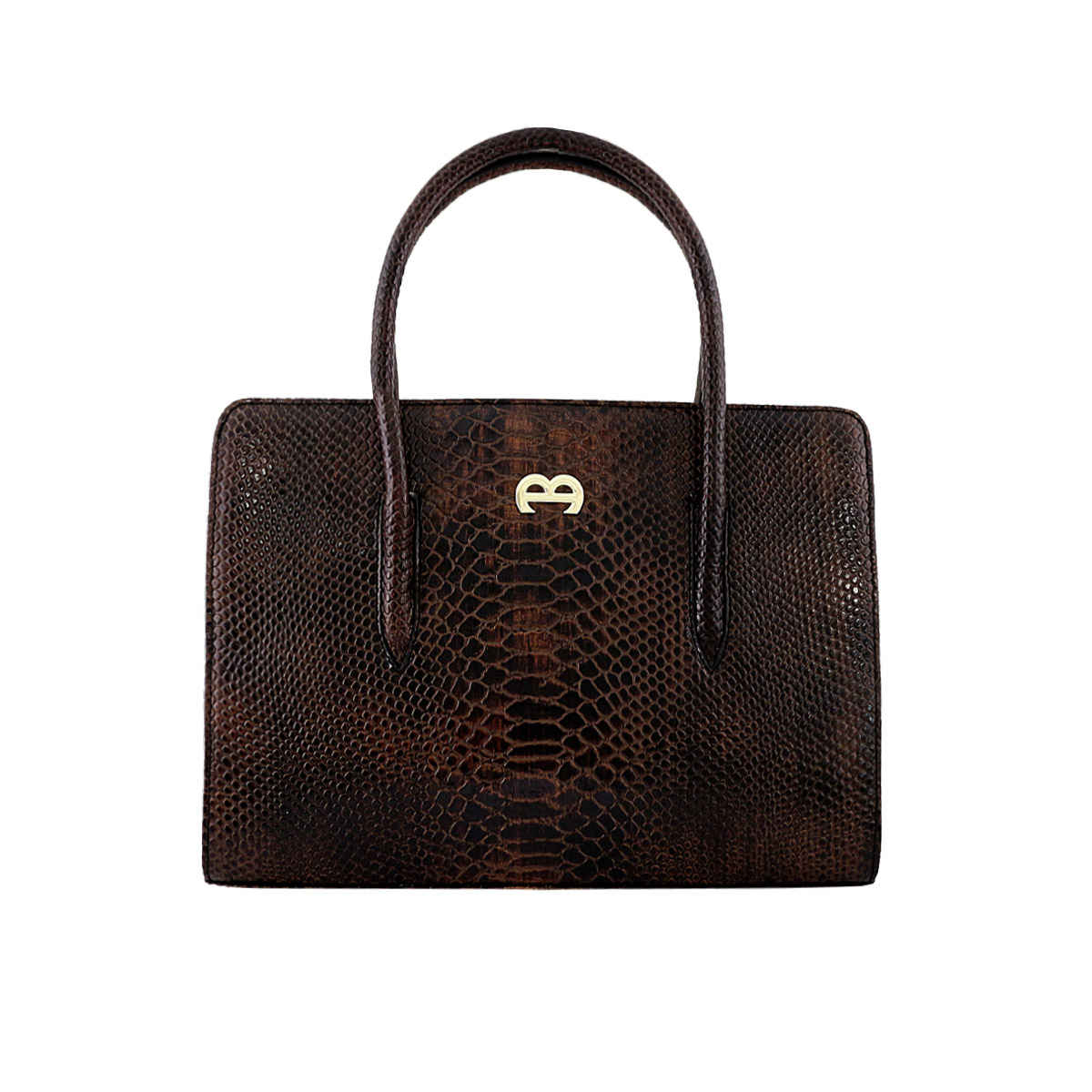 Main image of 带蛇皮纹理及大容量的 Bauletto 皮革手提包