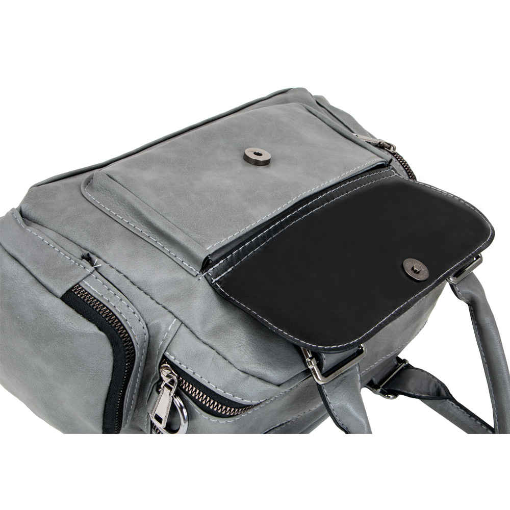 人造皮革 Bauletto 手提包,带顶手柄 & 长肩带