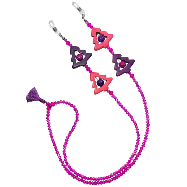 珠饰眼镜链 – 粉色水晶珠