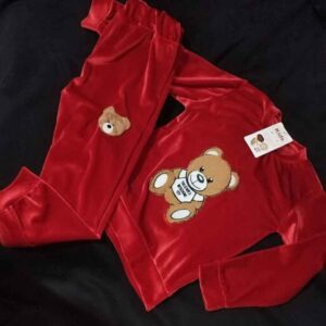 儿童卫衣长裤套装 – 天鹅绒泰迪熊款