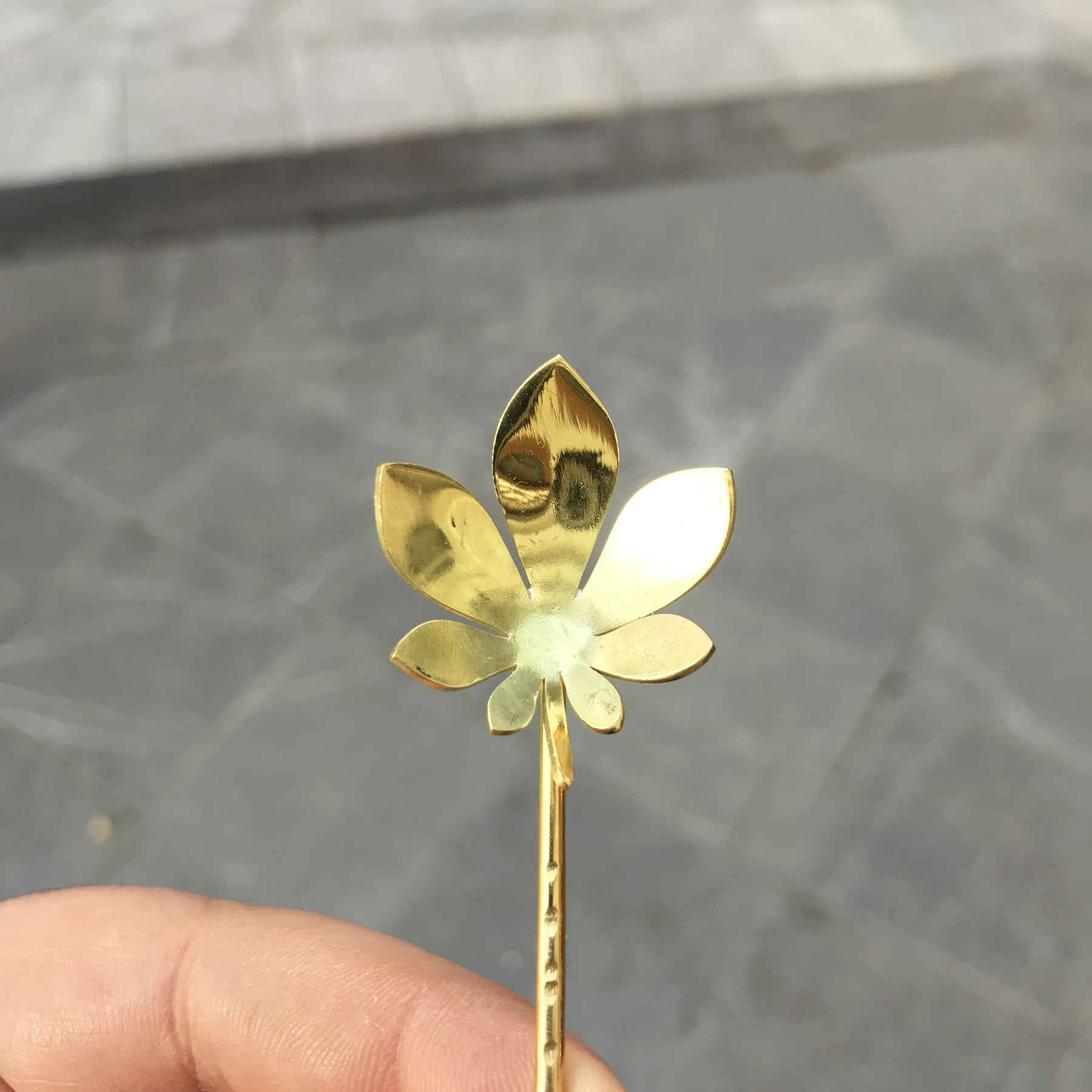 黄铜手工叶子设计酒吧搅拌勺 3 件套