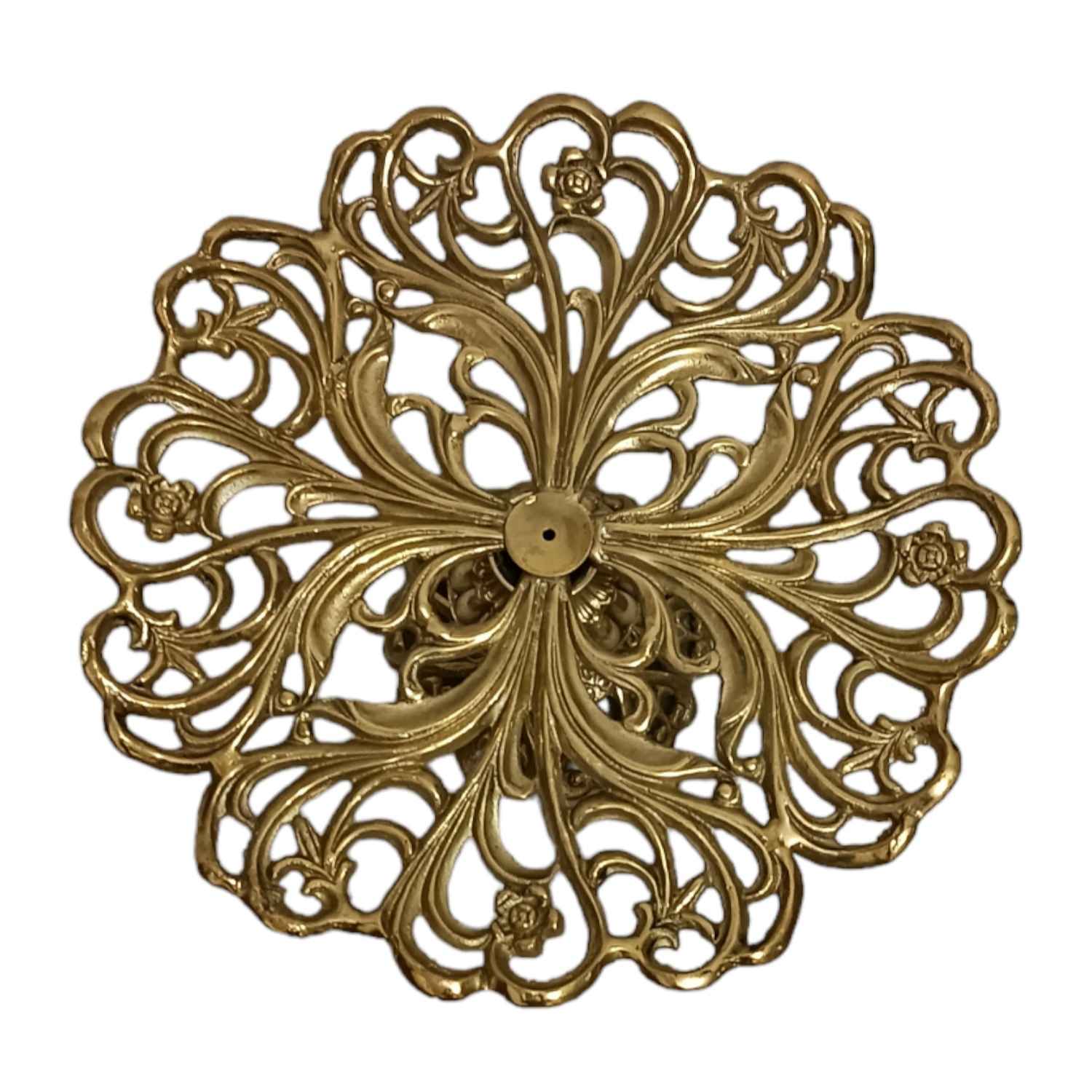 黄铜传统花卉设计甜点托盘