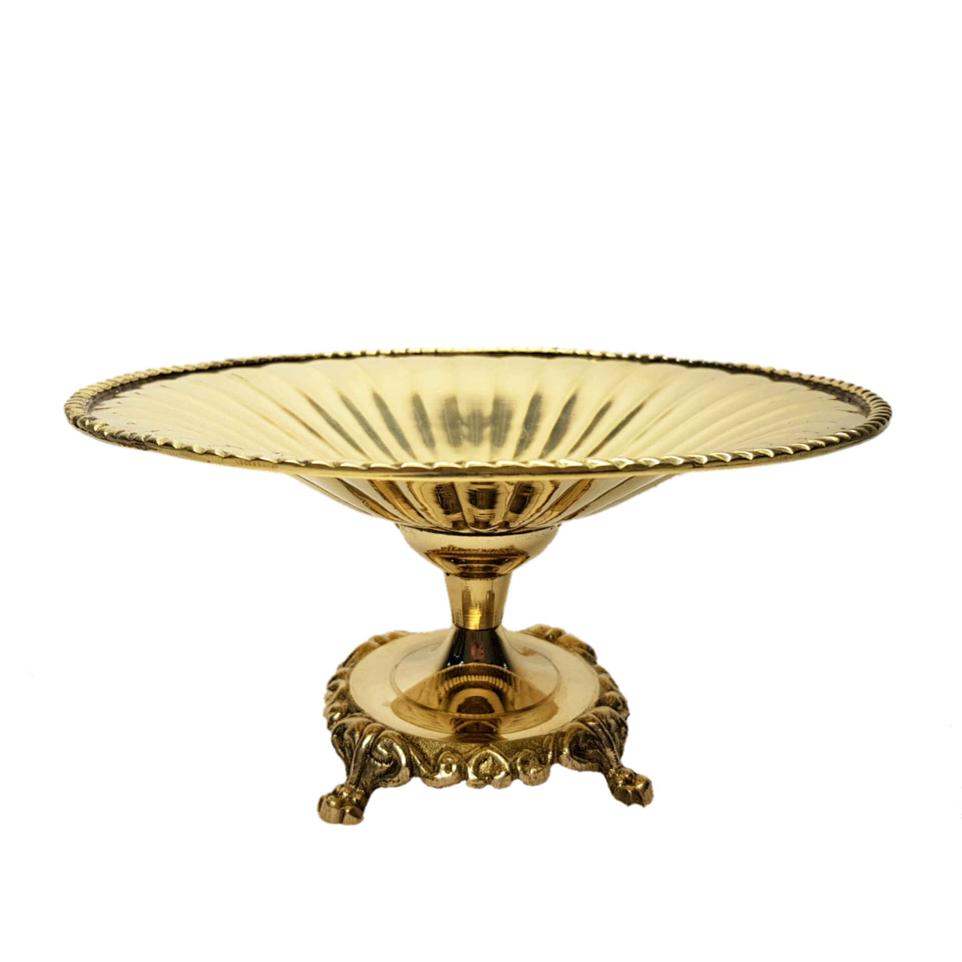 Main image of 黄铜传统风格托盘 锤纹带底座