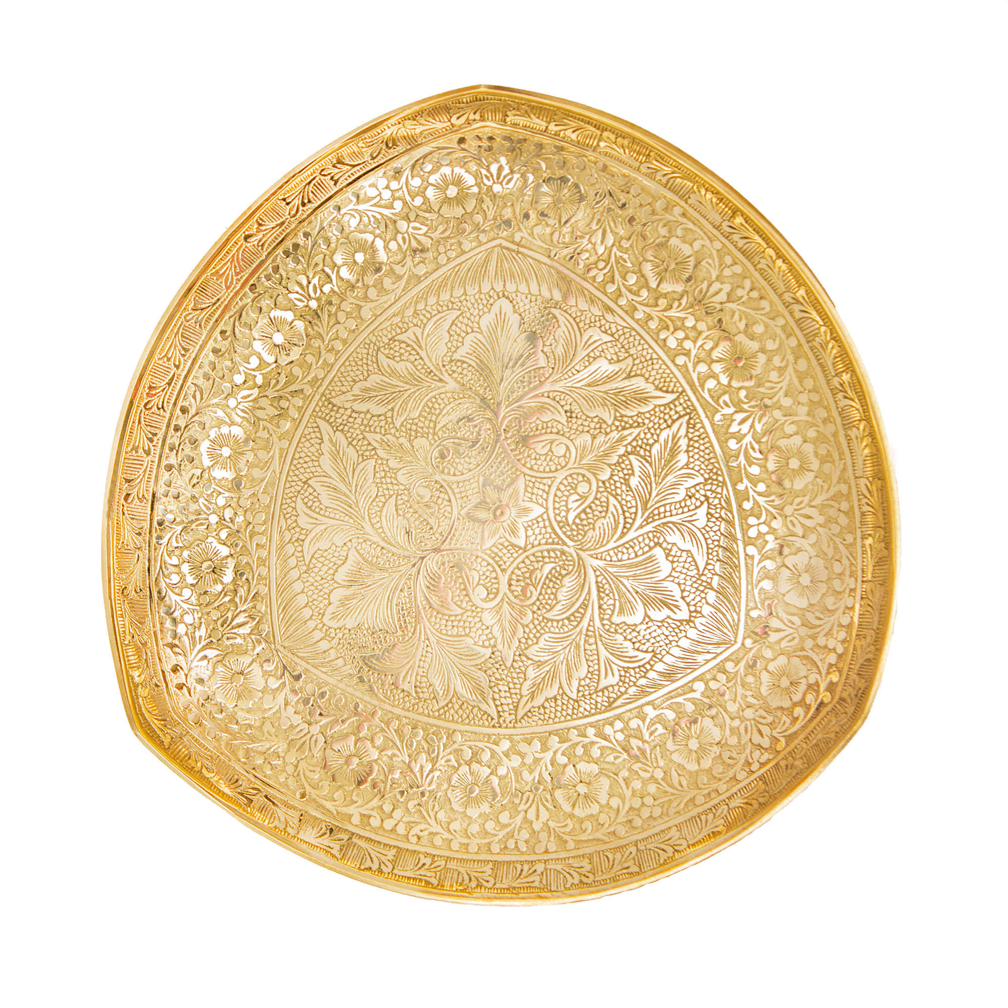 Main image of 黄铜甜点托盘，精美雕刻优雅