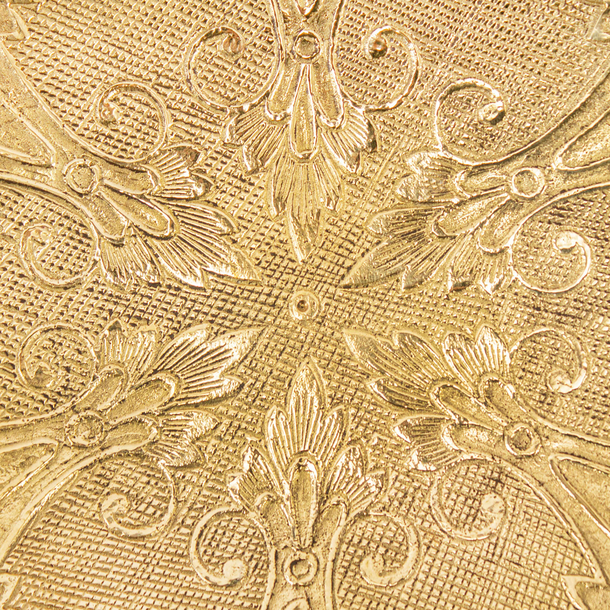 黄铜精美花卉雕刻托盘，优雅