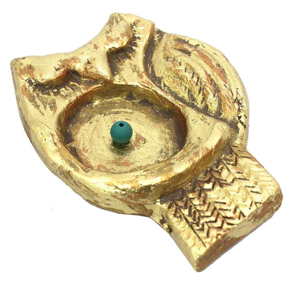 Main image of 手工陶器香炉——猫头鹰造型