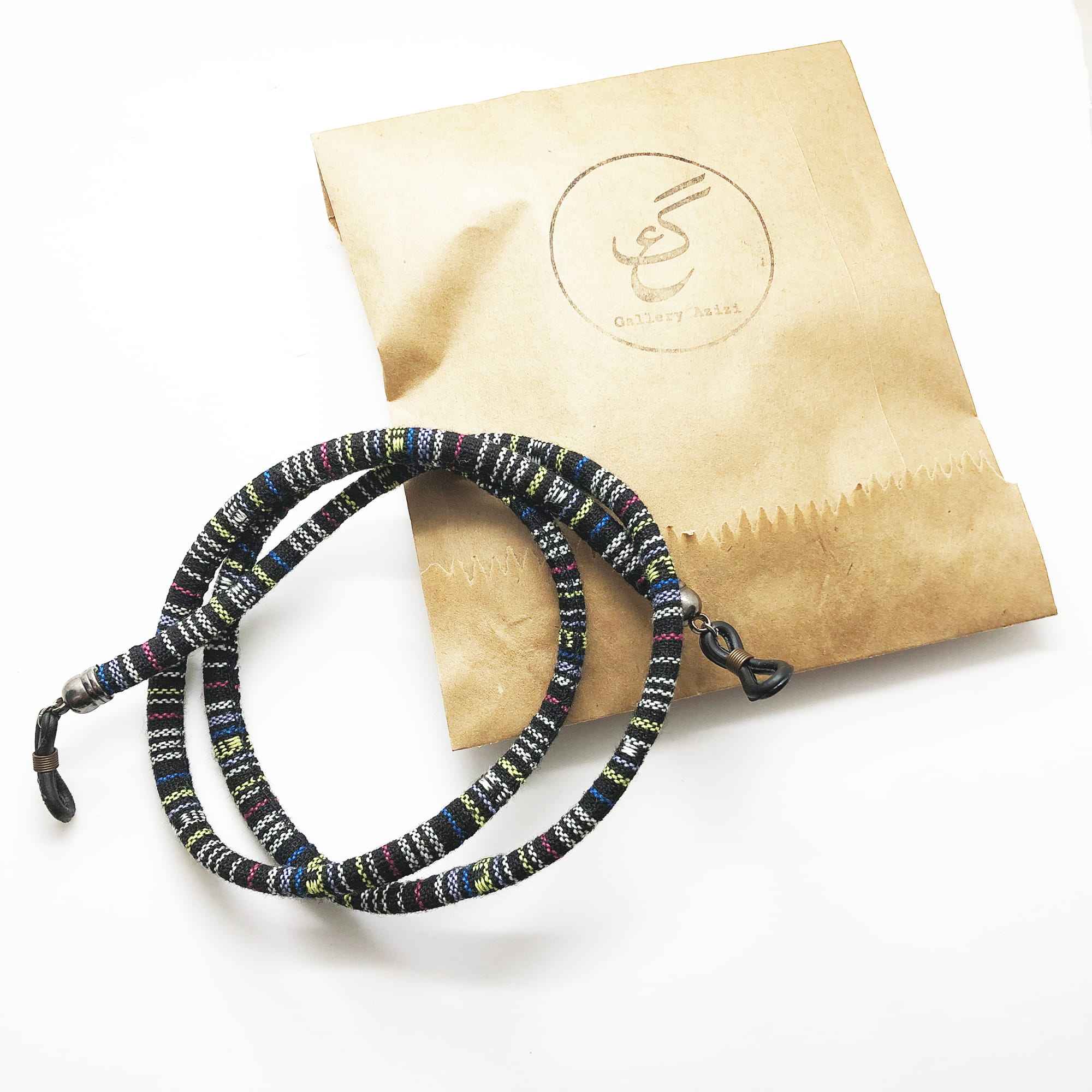 眼镜挂绳 – 黑色条纹设计