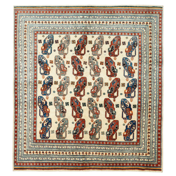 正宗波斯加贝手工羊毛地毯 边框图案