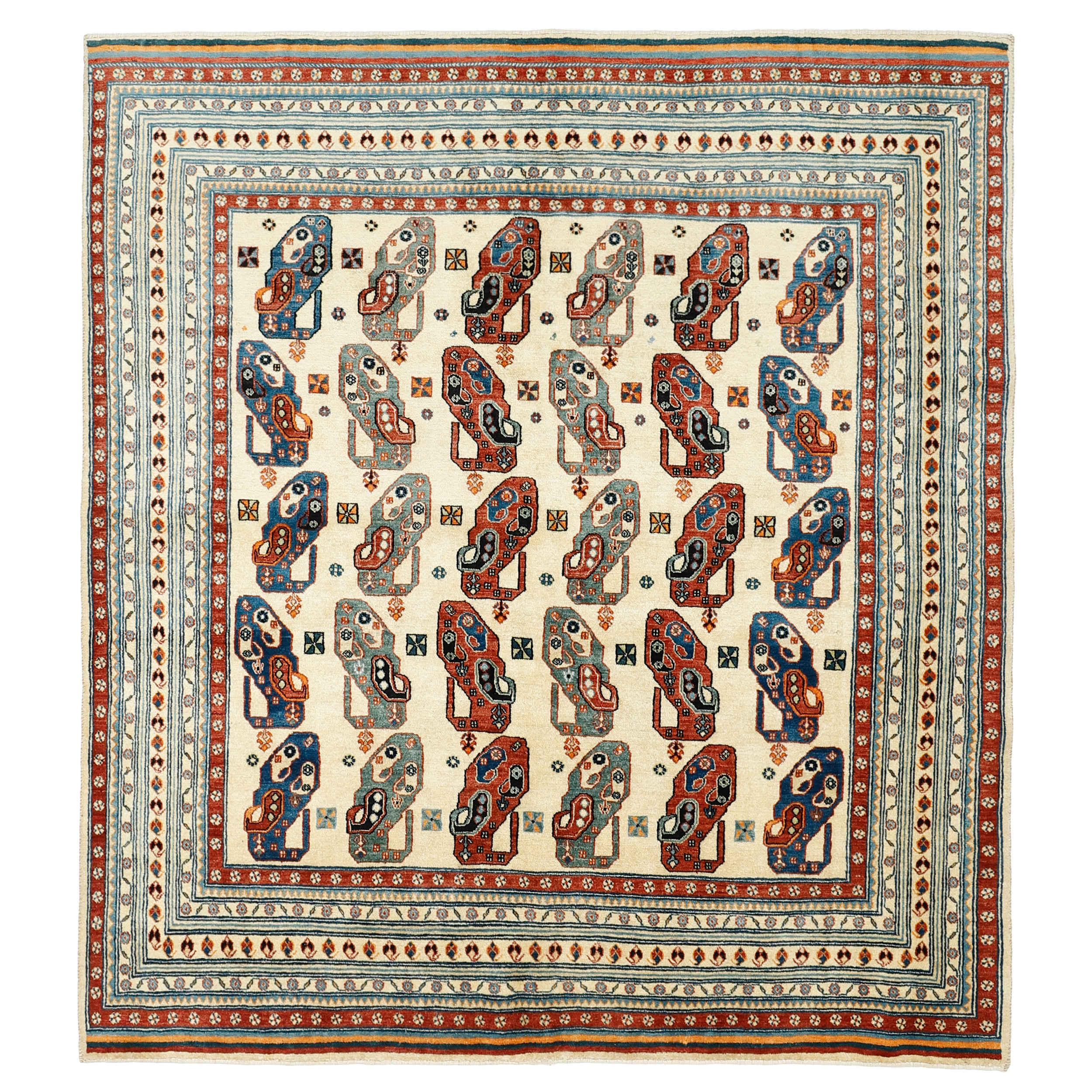 Main image of 正宗波斯加贝手工羊毛地毯 边框图案