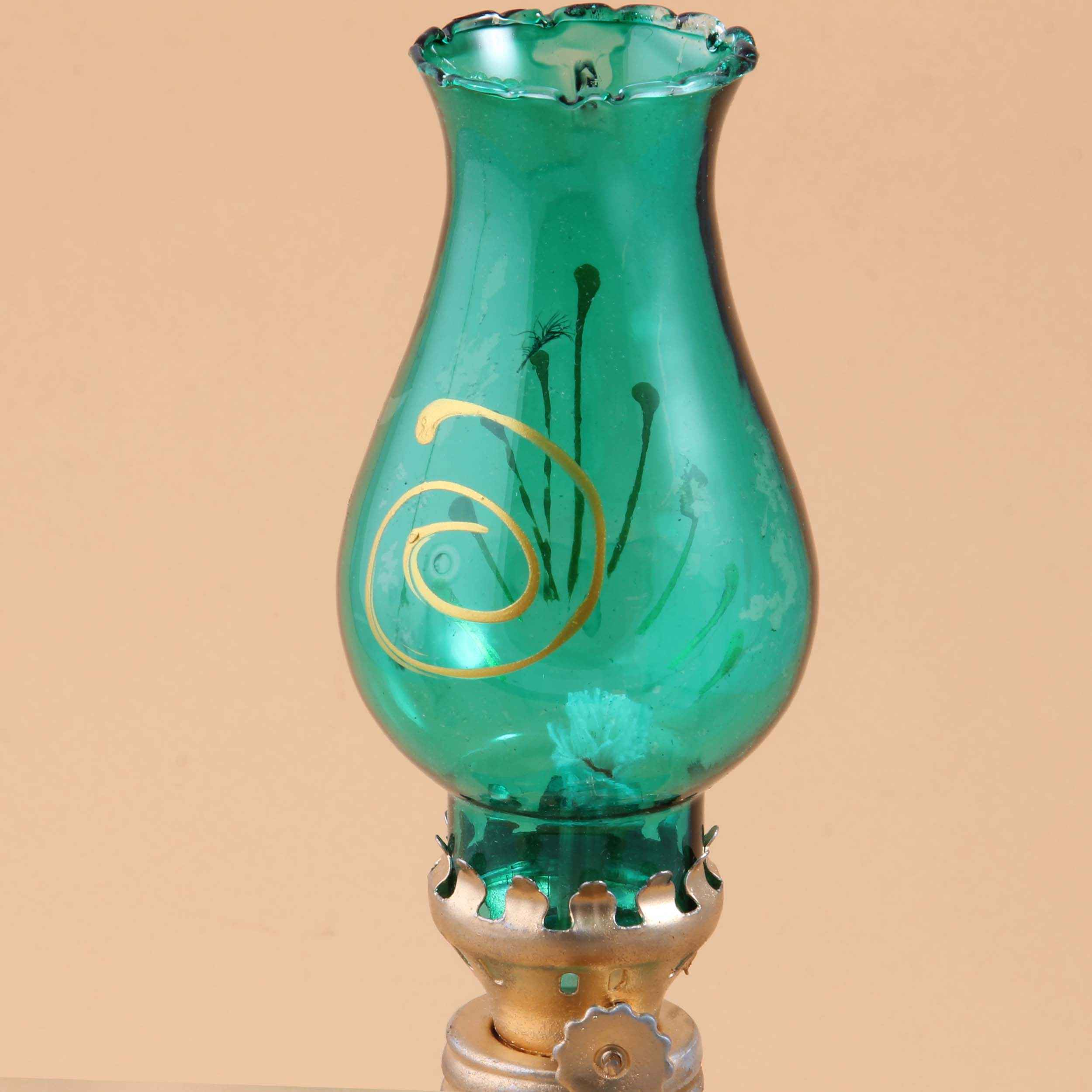 玻璃煤油灯——复古花卉设计