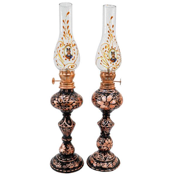 手工雕刻波斯铜煤油灯——沙阿阿巴西设计（2个）