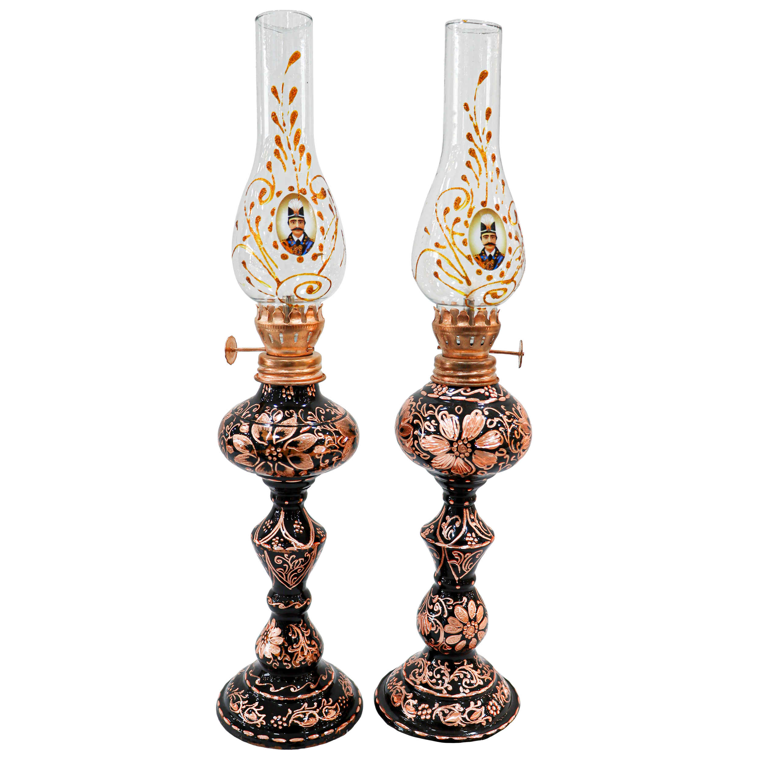 Main image of 手工雕刻波斯铜煤油灯——沙阿阿巴西设计（2个）