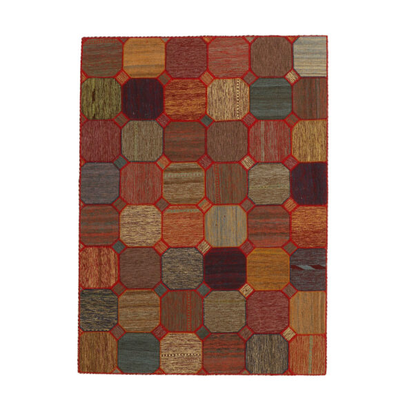 复古波斯手工打结拼布地毯 萨敏