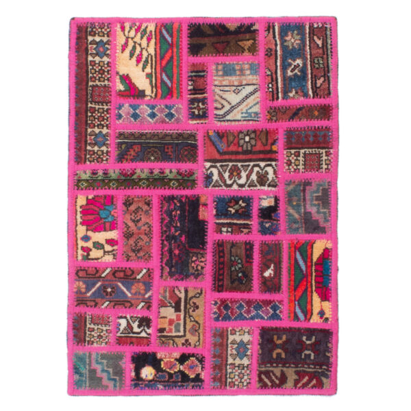 复古波斯手工打结拼布地毯 齐娜特