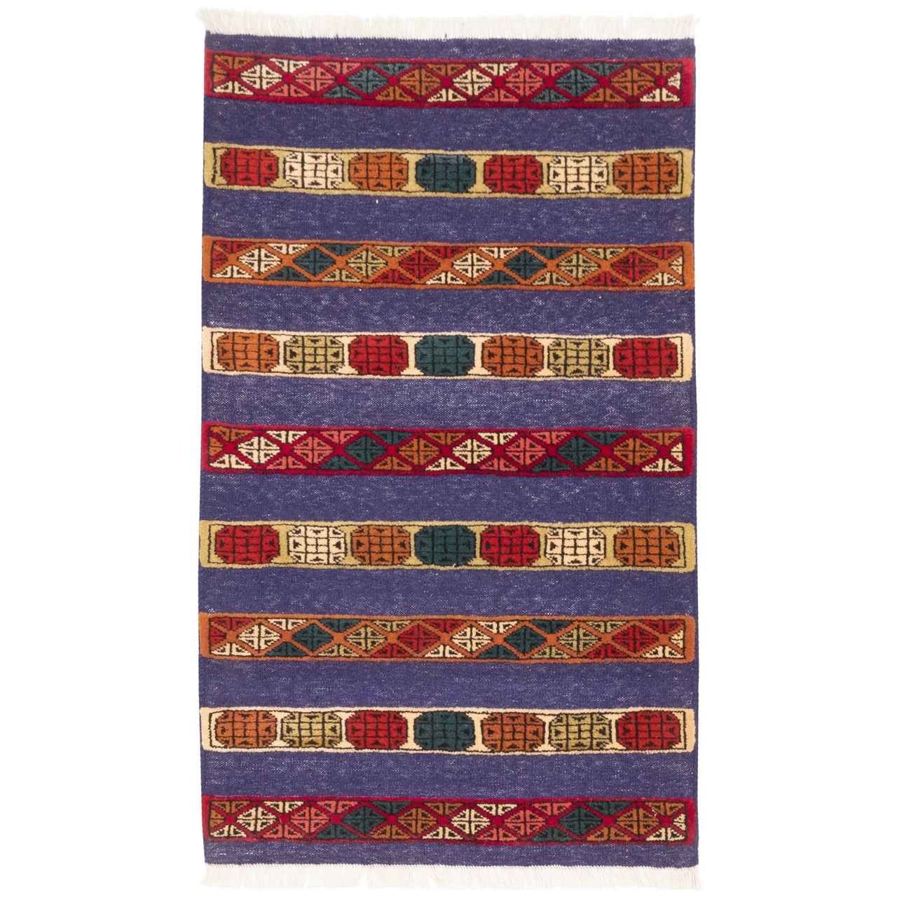 Main image of 正宗波斯羊毛克里姆地毯 手工编织于戈勒斯坦 蓝色