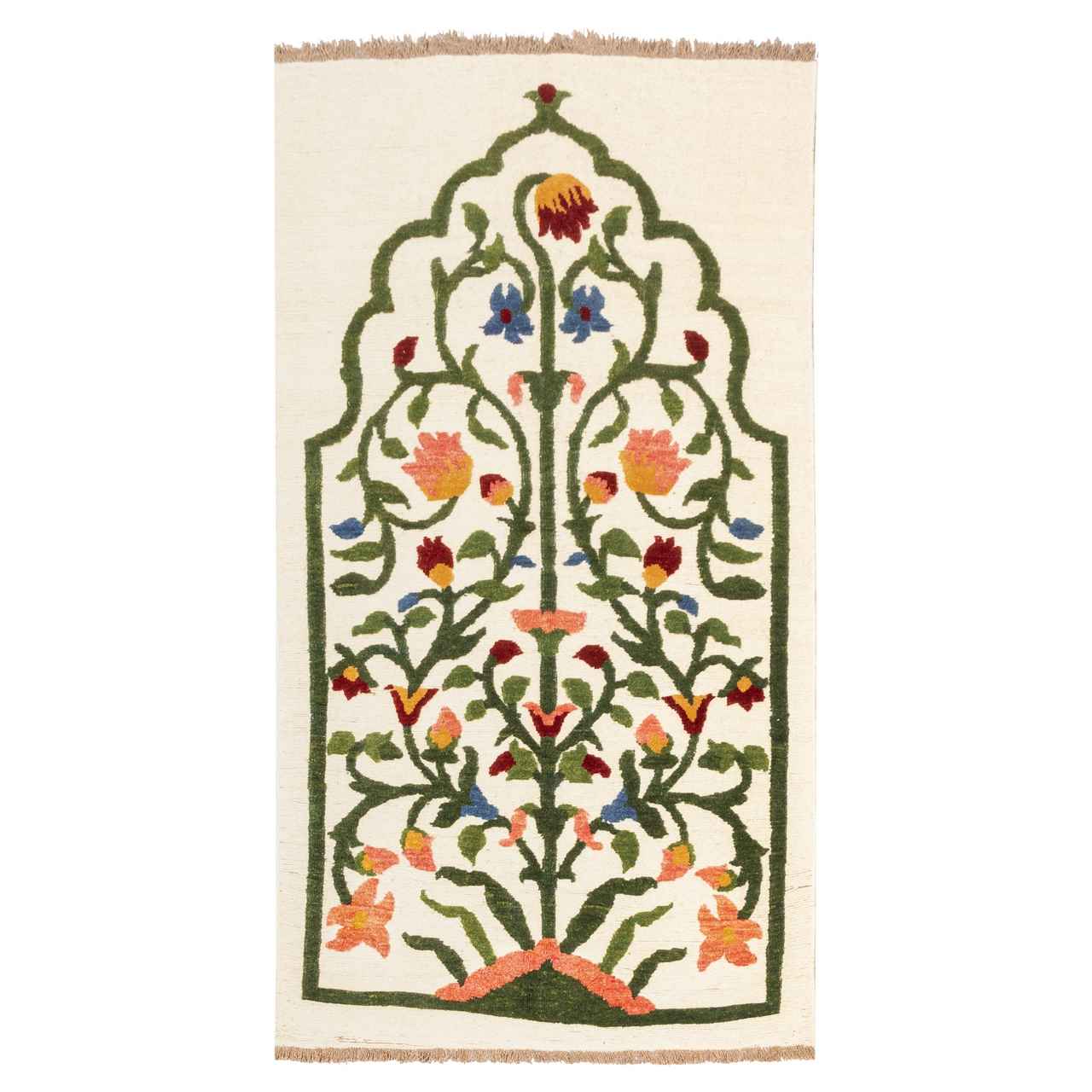 Main image of 正宗波斯羊毛克里姆地毯 手工编织于克尔曼 花卉图案