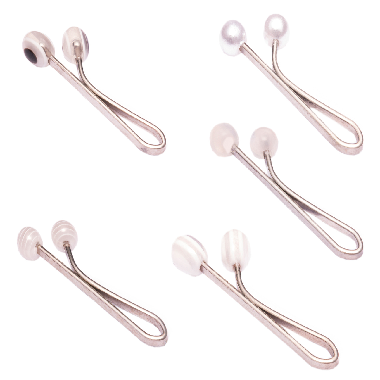 Main image of 防挂头巾U型夹 – 仿珍珠款（5件装）