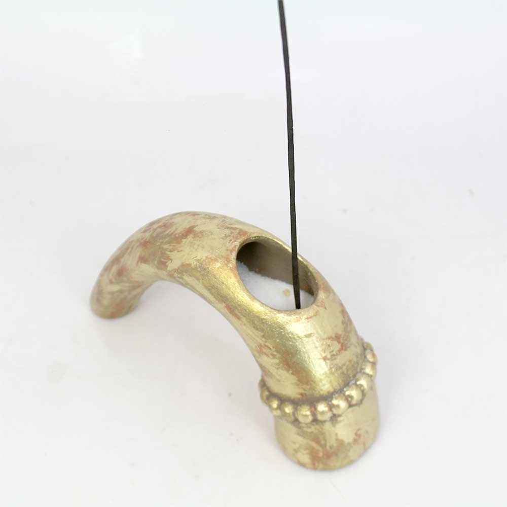 手工陶器香雕——牛角造型