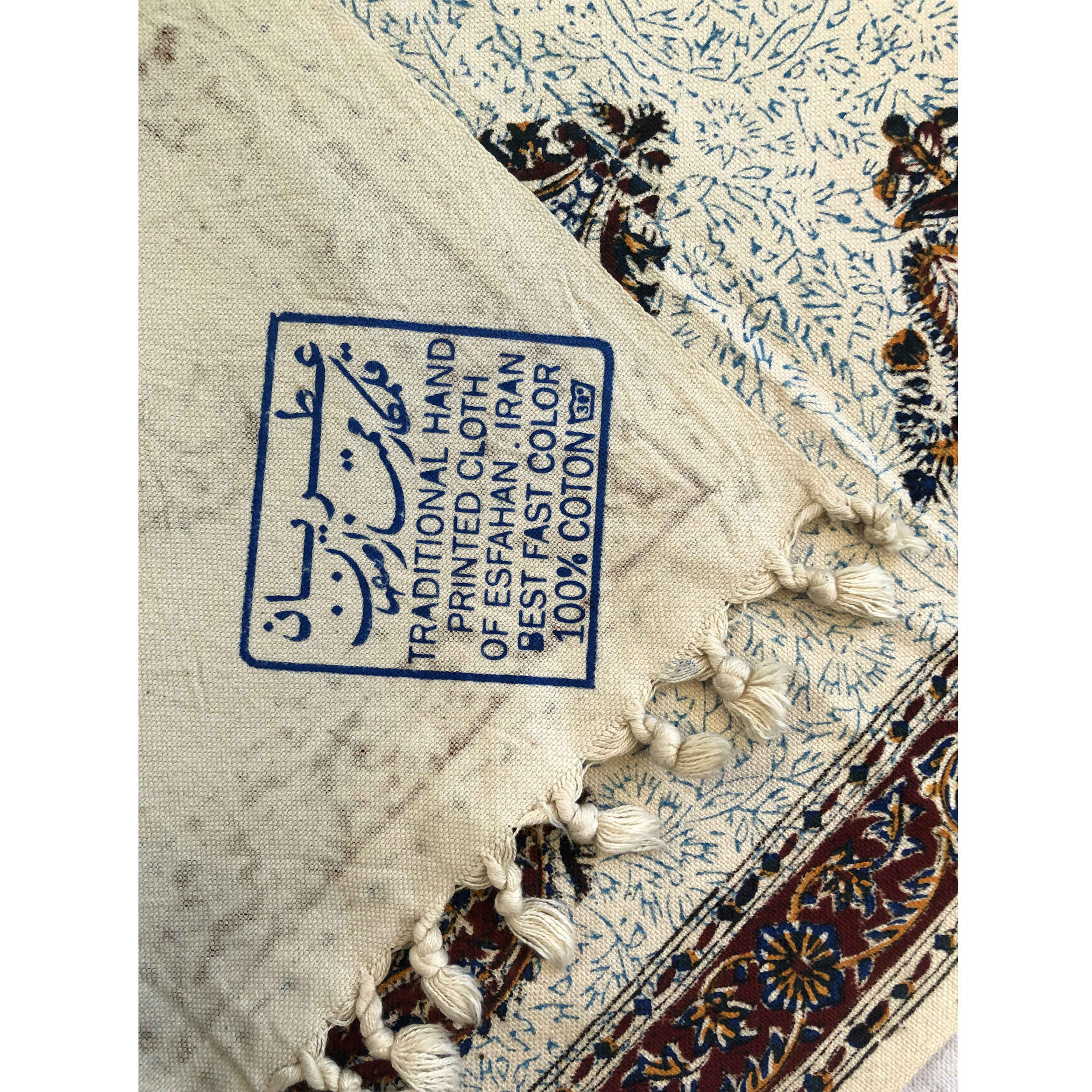 伊朗桌布：伊斯法罕传统 Kalamkari 木版印刷 Atrin