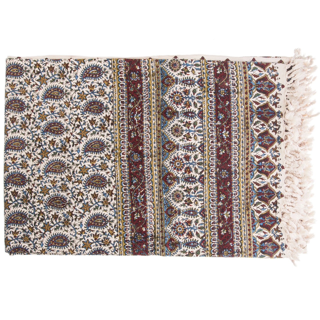 Main image of 伊朗桌布：伊斯法罕传统卡拉姆卡里印花，Iblue款