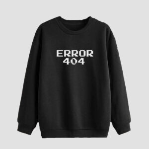 男士圆领卫衣——黑色纯棉款 Error 404