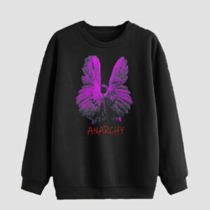 男士圆领卫衣——黑色纯棉款 Anarchy