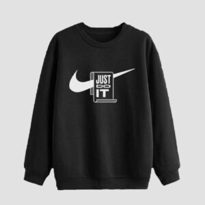 男士圆领卫衣——黑色纯棉款 Just Do It
